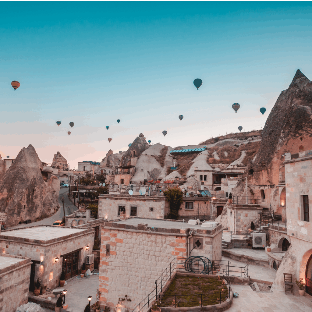 Hot air balloons over Cappadocia Turkey