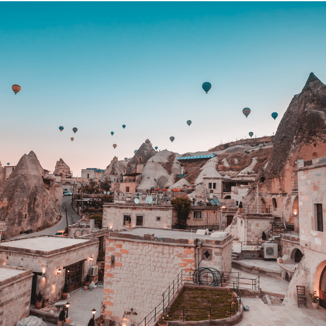 Hot air balloons over Cappadocia Turkey