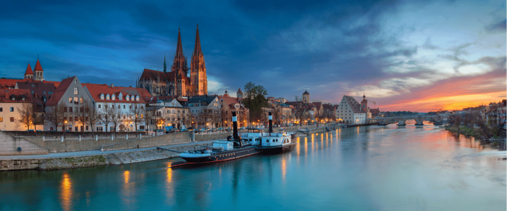 image of the city of Regensburg on the river