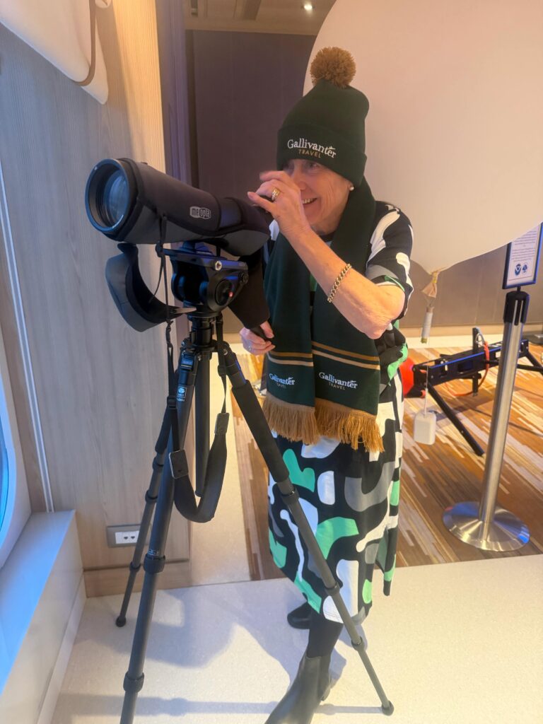 Kerry on the binoculars