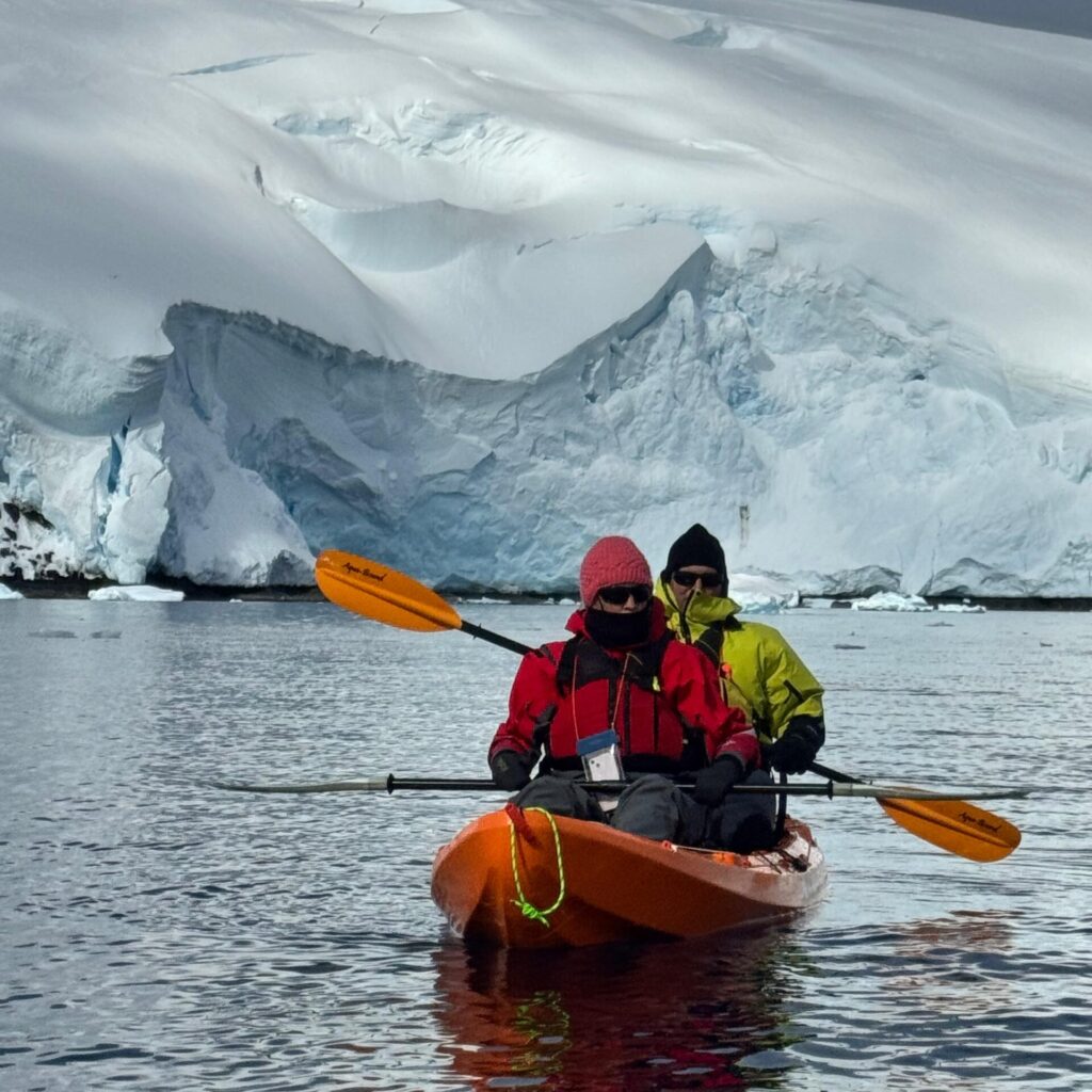 kajaking in the antarctic sea