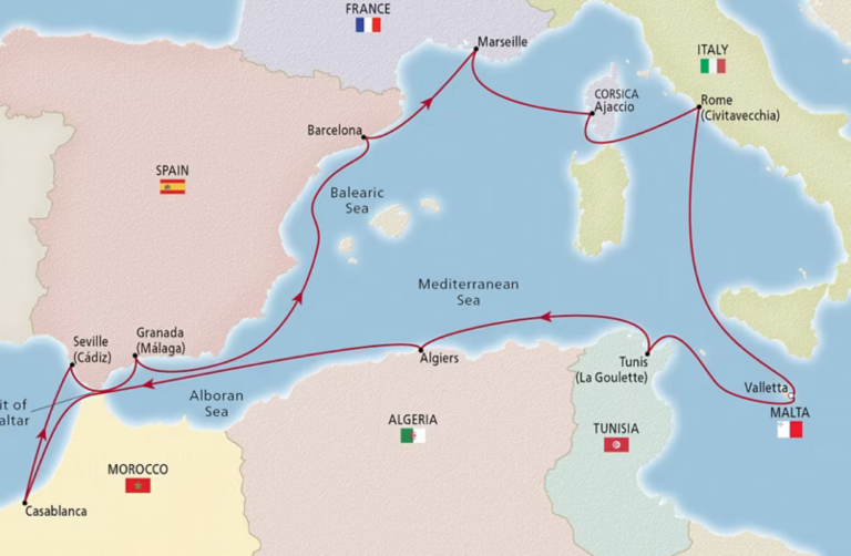 Malta, Morocco & the Mediterranean_Map Itinerary