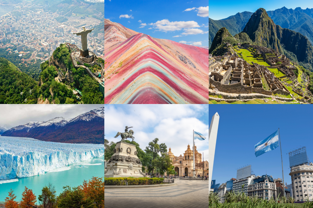 South America tours - Images of Brazil, Peru, and Argentina
