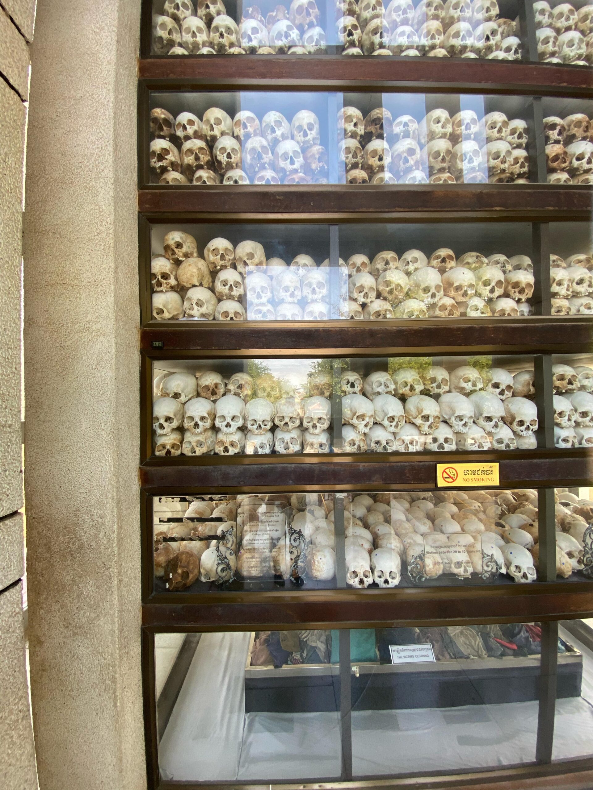 Skulls from the Cambodian genocide