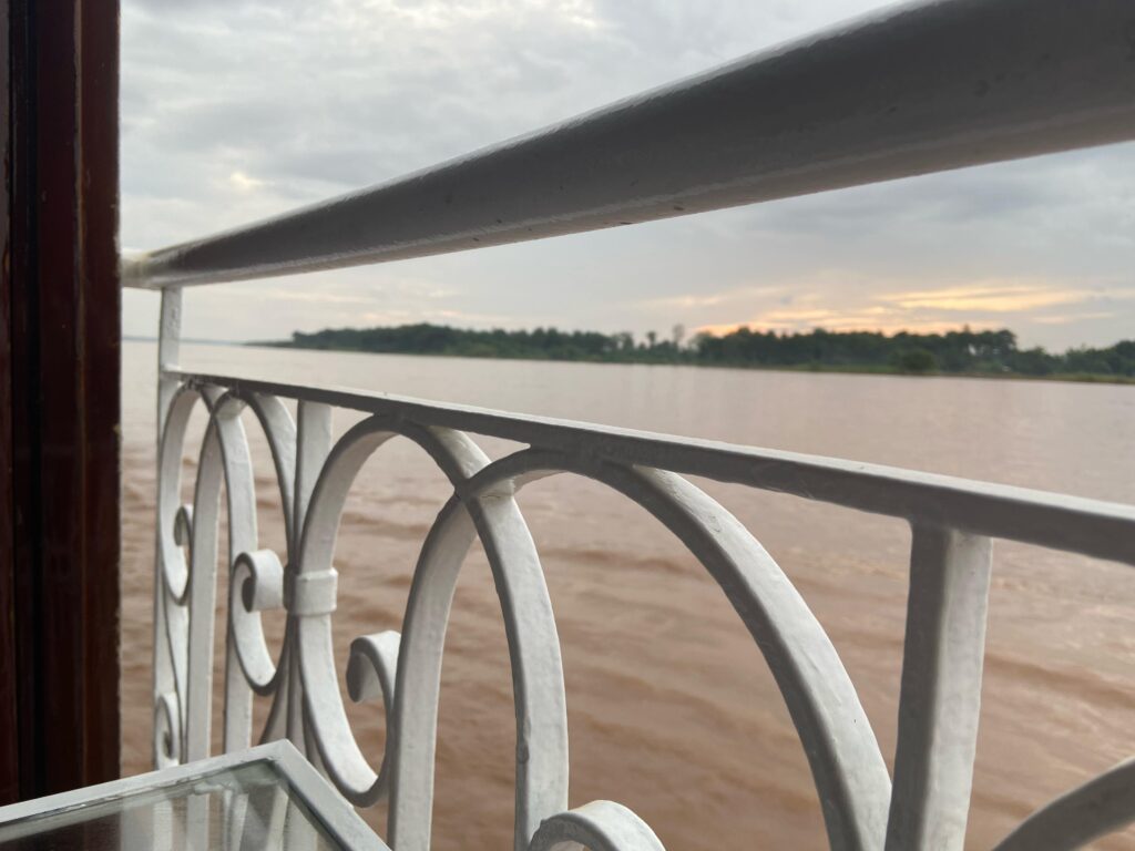 Handrail of river cruise ship