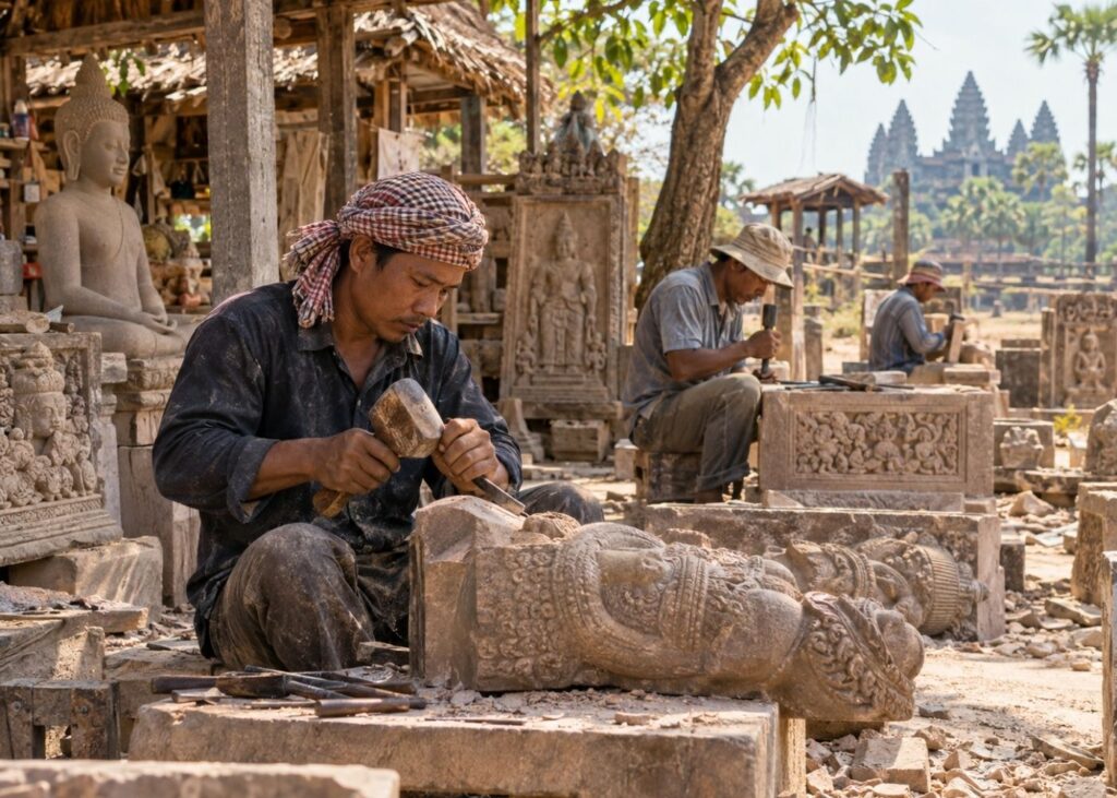 image of a traditional stone cutter village