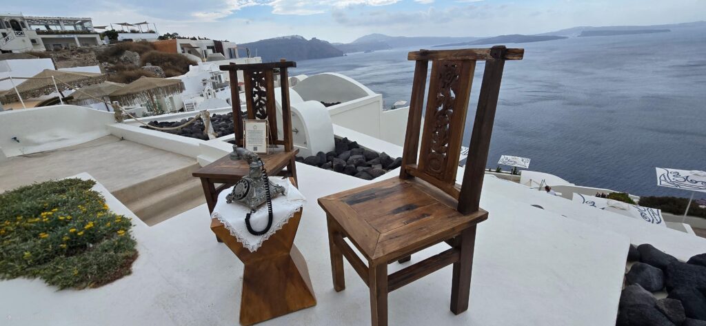Old phone display in Santorini