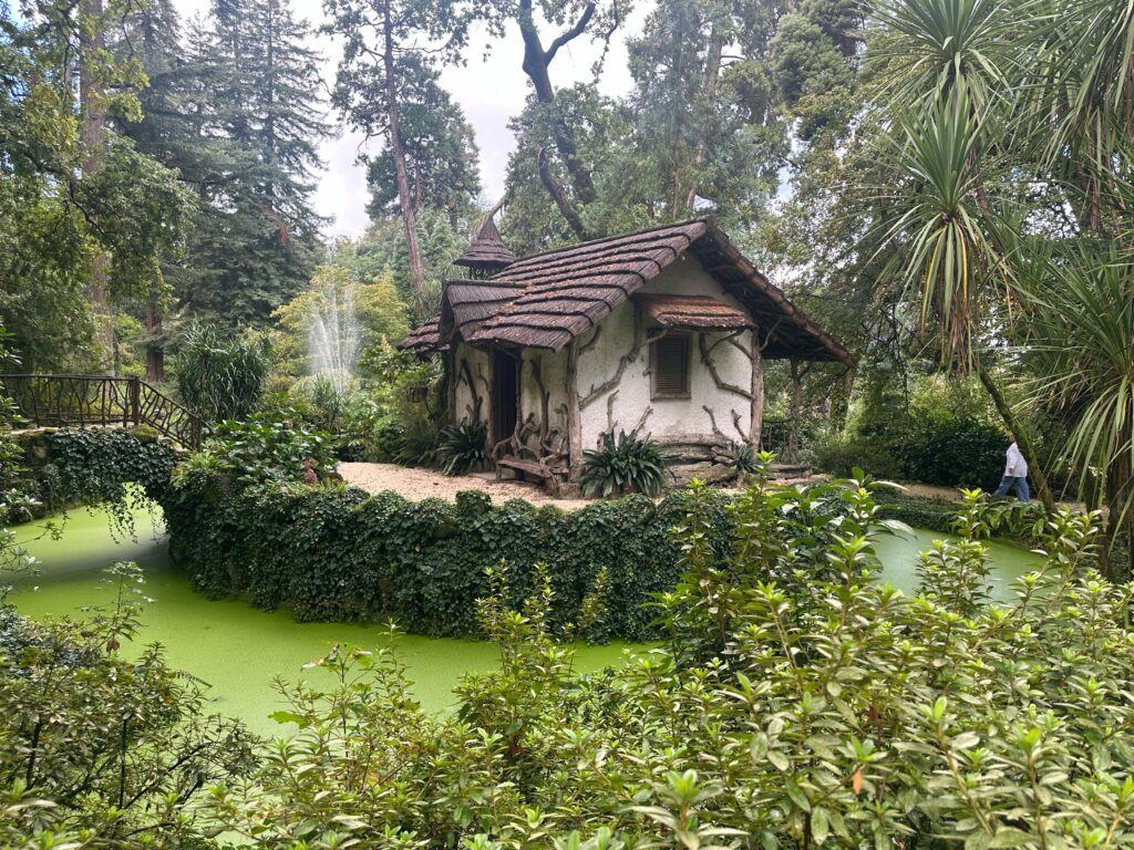 Old house around a moat surrounded by nature