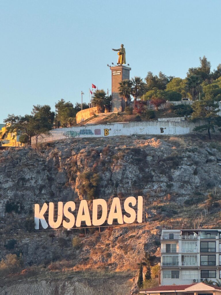 Atatürk Statue perched on Sevda Tepesi Hill in Kuşadası