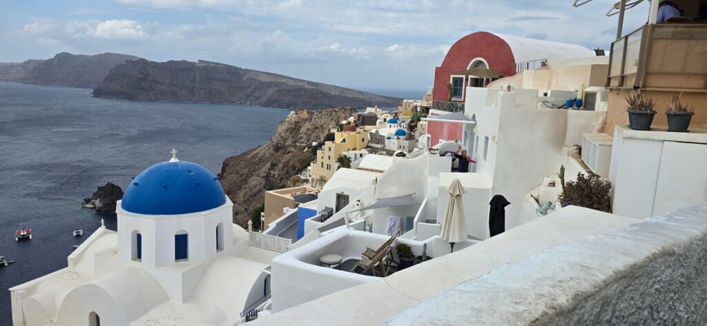 A top view of Santorini