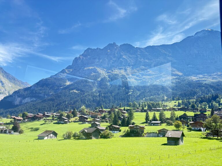Window view of a Swiss village