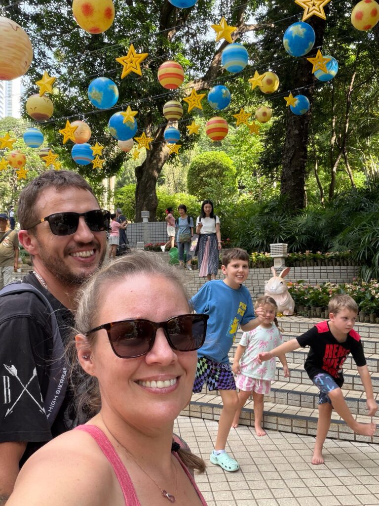 Brit's family in the Hong Kong Park