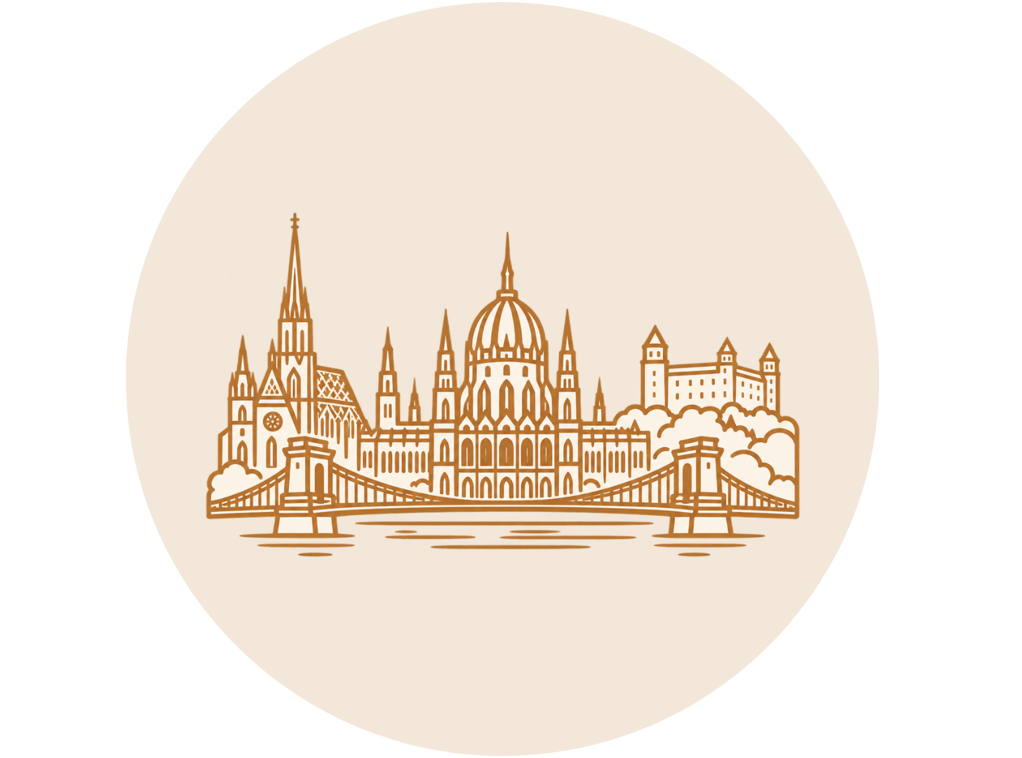 Vienna, Bratislava & Budapest icon round